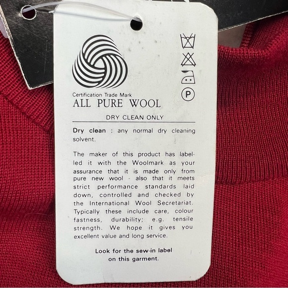 Andrea Jovine NWT 80’s Luxury 100% Wool Bodycon Dress Red Midi Vintage Size S - Picture 6 of 15